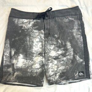 Oneill Board Shorts Mens Size 38 Black Gray Tie Die Swim Trunks
